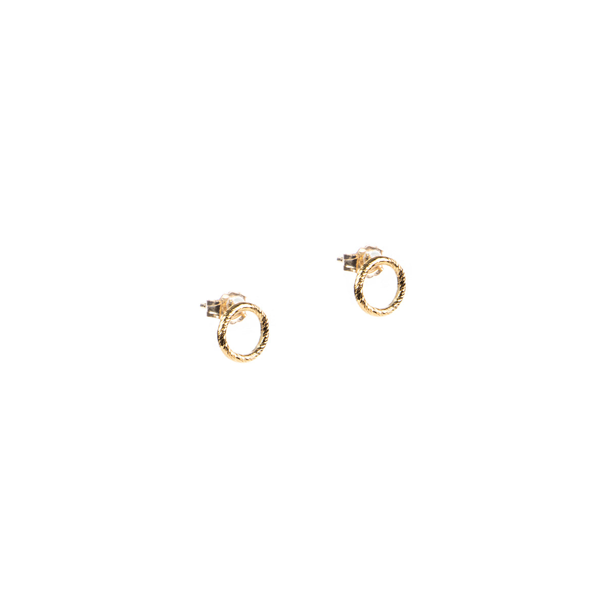 Boucles d'oreilles directement sur l'oreille cercle vide effet sparkle or rempli 14K - Grace 6-2