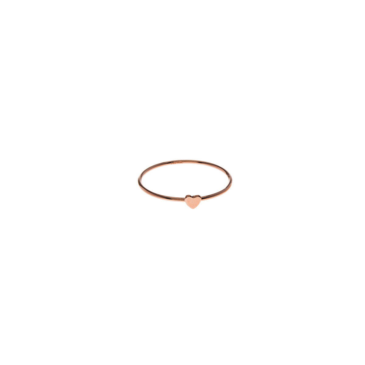 Bague fine stacking avec coeur en or rose rempli 14K - Miranda 3