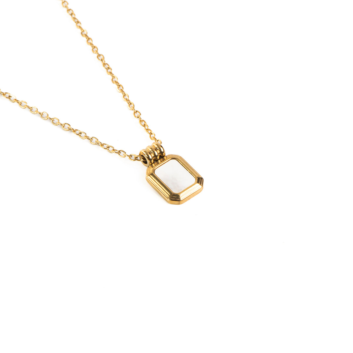 Collier court délicat double rang acier inoxydable or avec pendentif coquillage - Alice 4-3