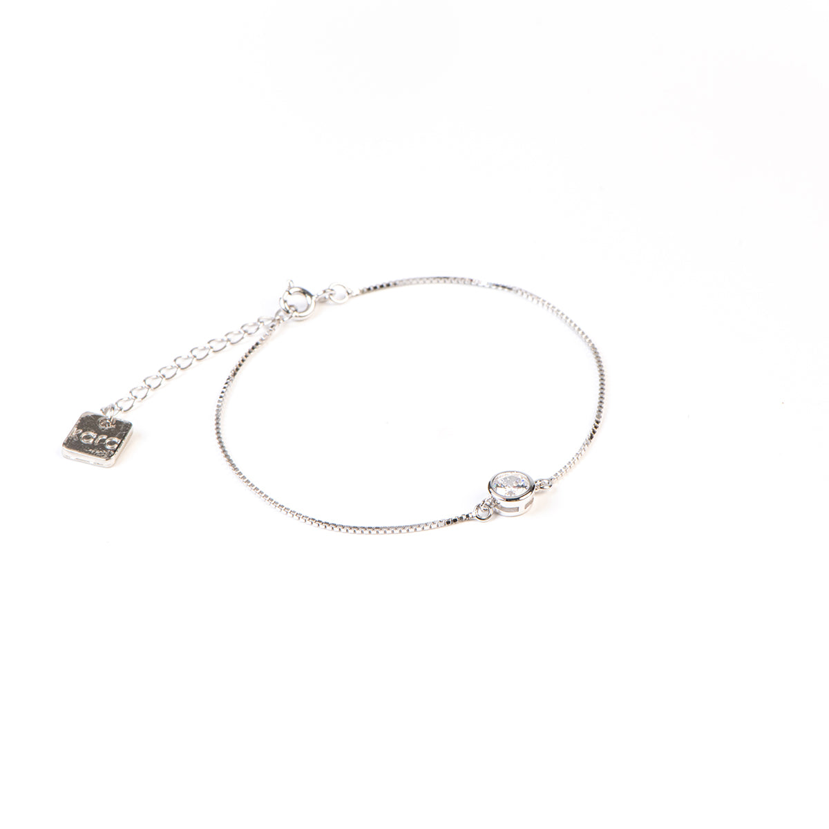 Bracelet délicat en argent sterling .925 avez zircon rond Florence 1 - Kara Bijoux