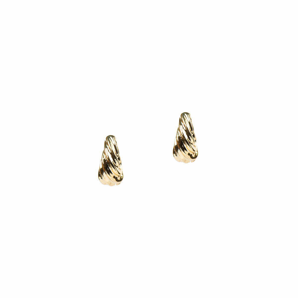 Boucles d'oreilles anneaux plaqués or 14K tosadés et élargis - Raphaëlle 5 or-2