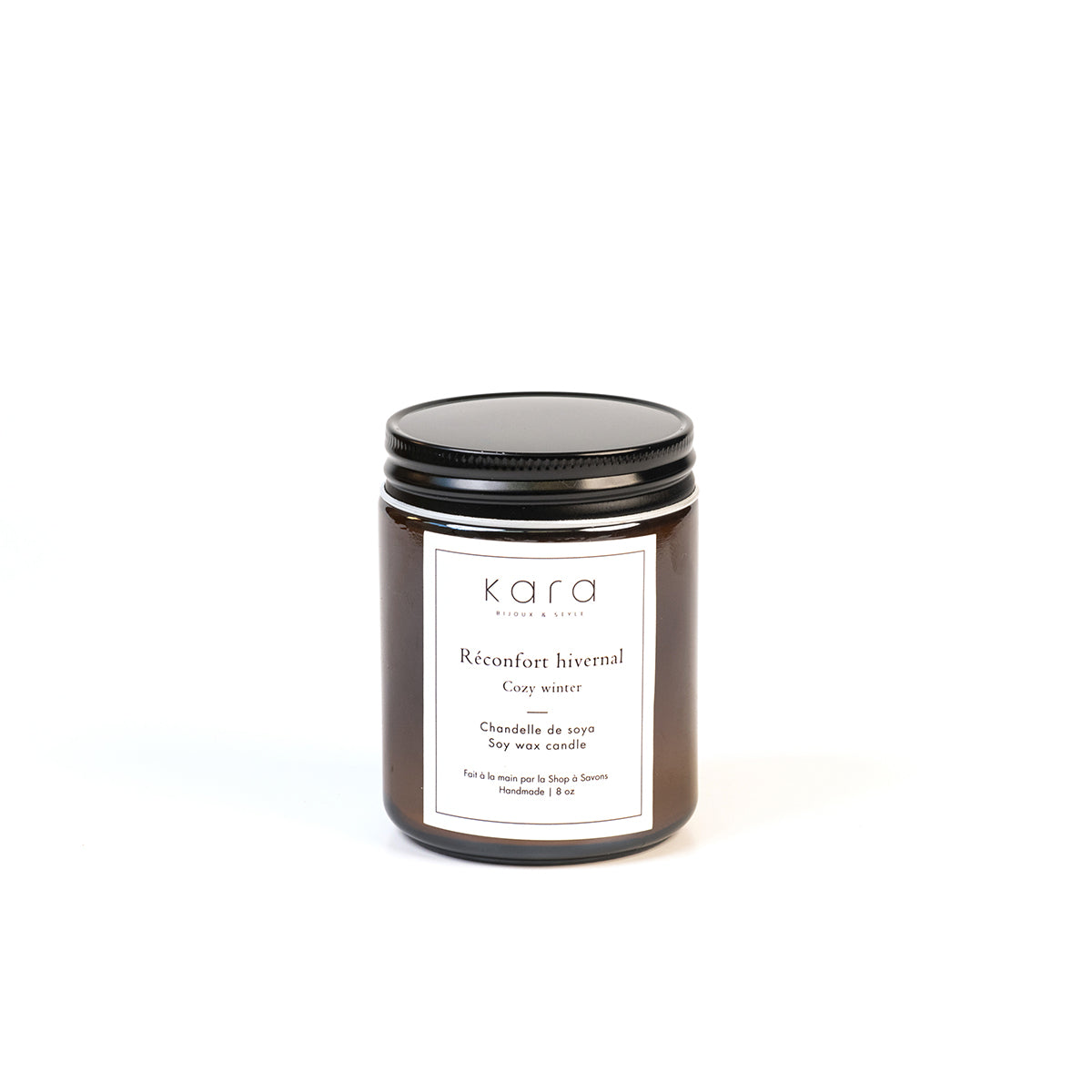 Chandelle de soya faite à la main avec mèche de bois - Réconfort hivernal-2