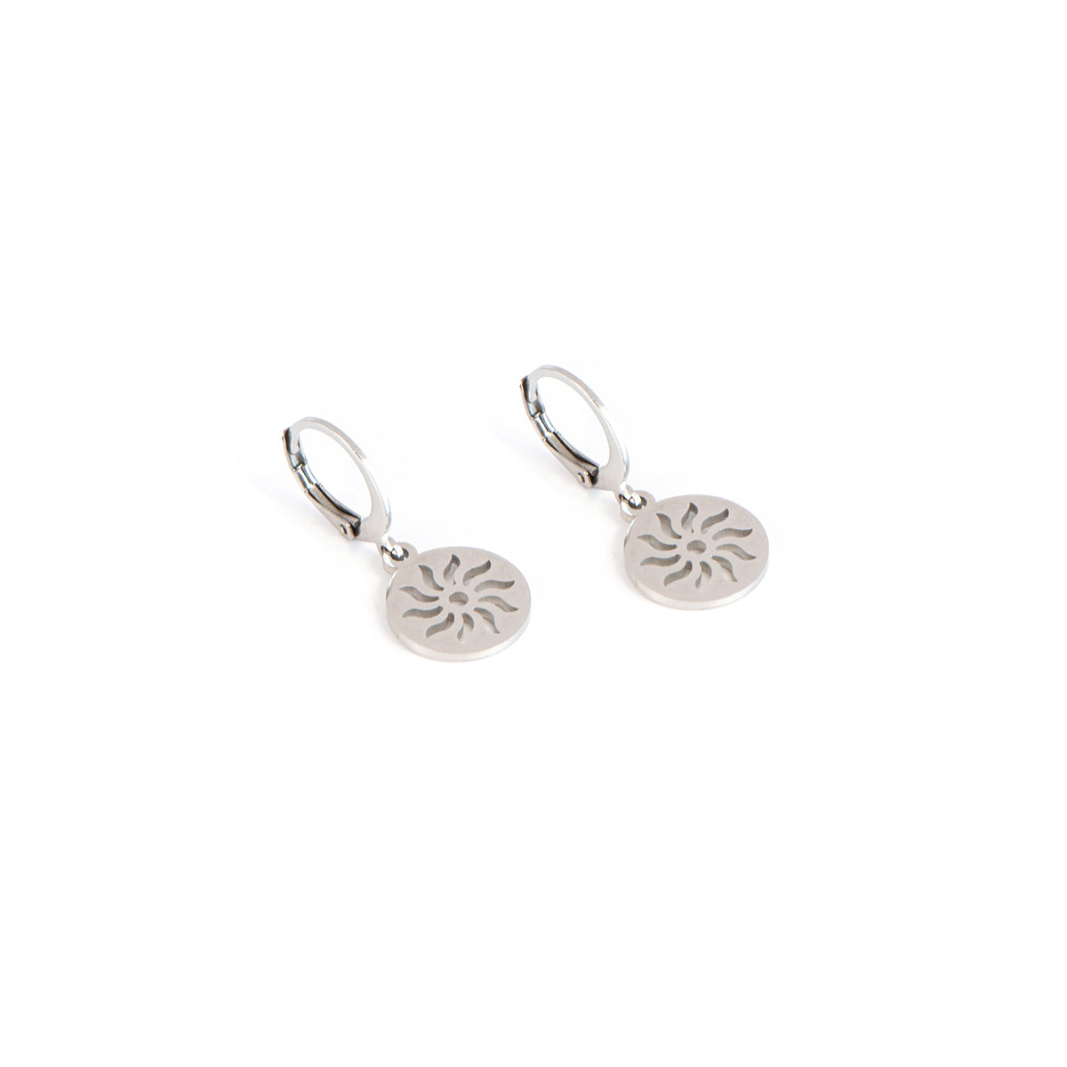 Boucles d'oreilles soleil hypoallergéniques en acier inoxydable Ivy 2 argent-3