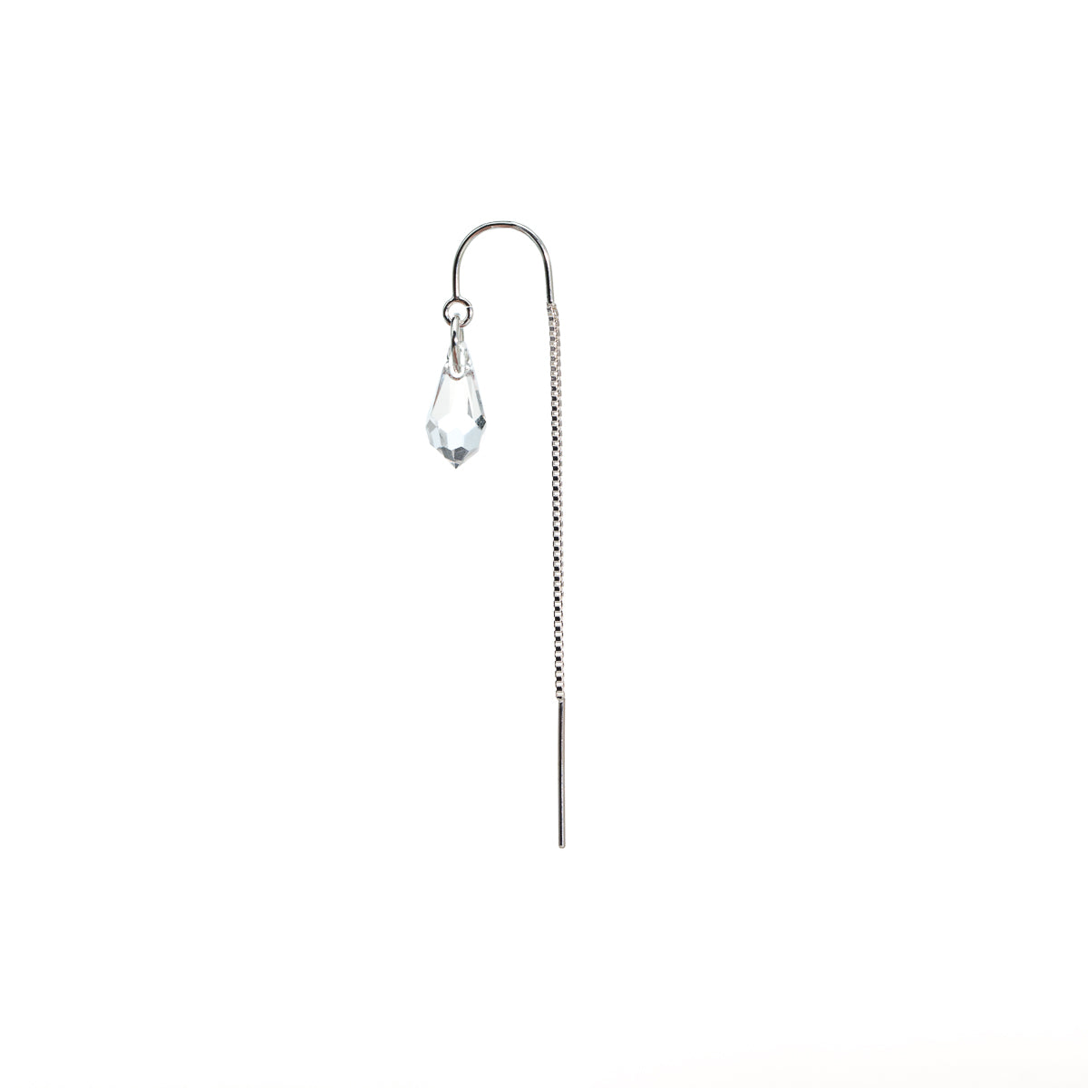 Boucles d'oreilles chaîne à enfiler en argent sterling .925 avec cristal - Alyssa 2-2