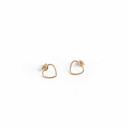 Boucles d'oreilles directement sur l'oreille coeur sparkle en or rempli 14K Elsa 7 -3