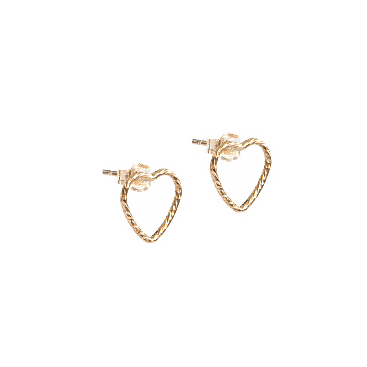 Boucles d'oreilles directement sur l'oreille coeur sparkle en or rempli 14K Elsa 7 -2