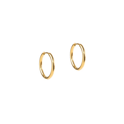 Boucles d'oreilles anneaux fermés lisses basiques acier inoxydable or - Alice 4 or 16 mm