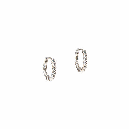 Boucles d'oreilles anneaux torsadés en argent sterling .925 - Alice 6 -1