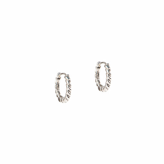 Boucles d'oreilles anneaux torsadés en argent sterling .925 - Alice 6 -1