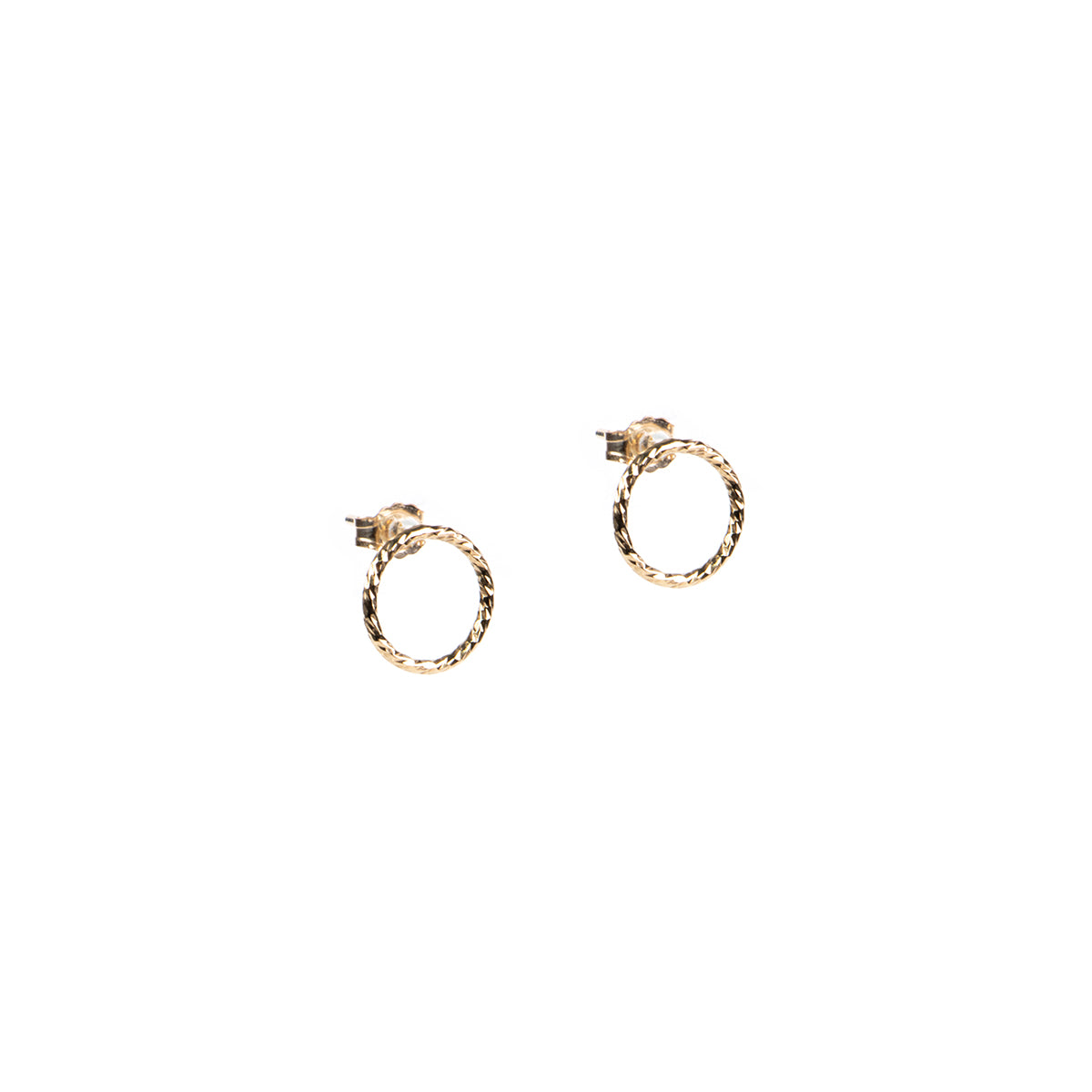 Boucles d'oreilles directement sur l'oreille petit cercle sparkle 10 mm en or rempli-2