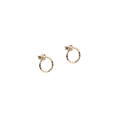 Boucles d'oreilles directement sur l'oreille petit cercle sparkle 10 mm en or rempli-2