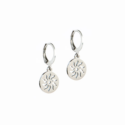 Boucles d'oreilles soleil hypoallergéniques en acier inoxydable Ivy 2 argent-1