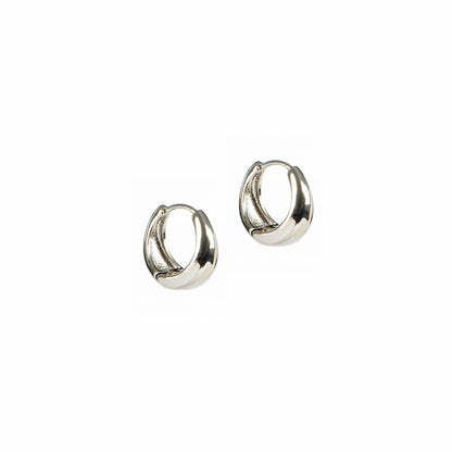 Boucles d'oreilles anneaux larges et lisses 13 mm placage rhodium Keira 10 argent-1