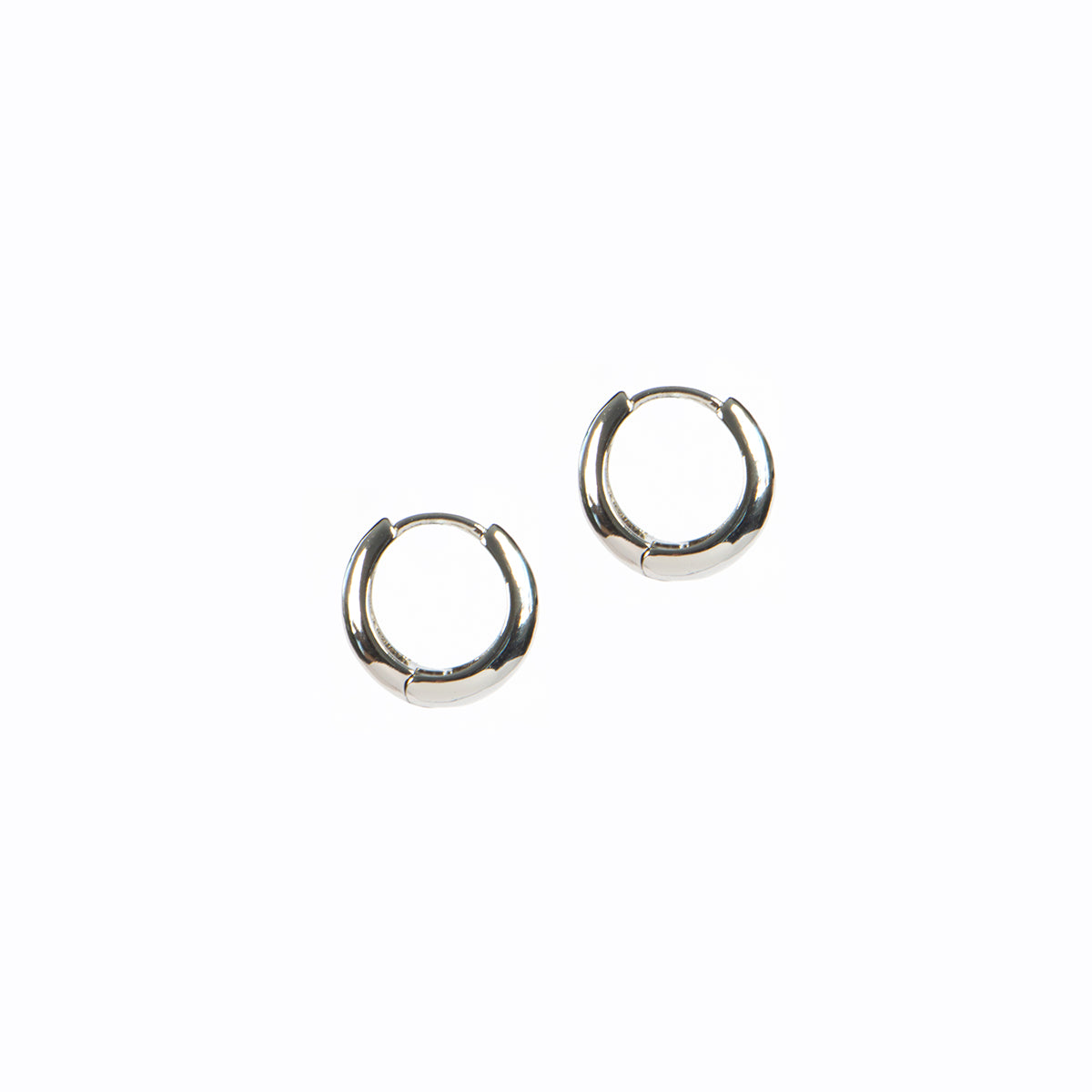 Boucles d'oreilles anneaux larges et lisses 13 mm placage rhodium Keira 10 argent-2