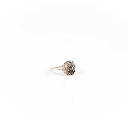 Bague fine argent sterling .925 design rond martelé - Ollie 3 argent-1