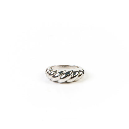 Bague placage rhodium design dôme croissant - Ollie 7-1