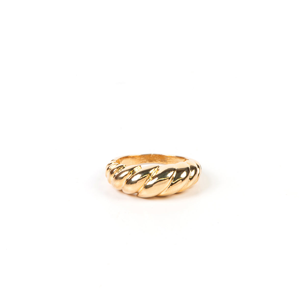 Bague placage or design dôme croissant - Ollie 8-1