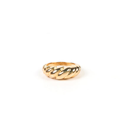 Bague placage or design dôme croissant - Ollie 8-1