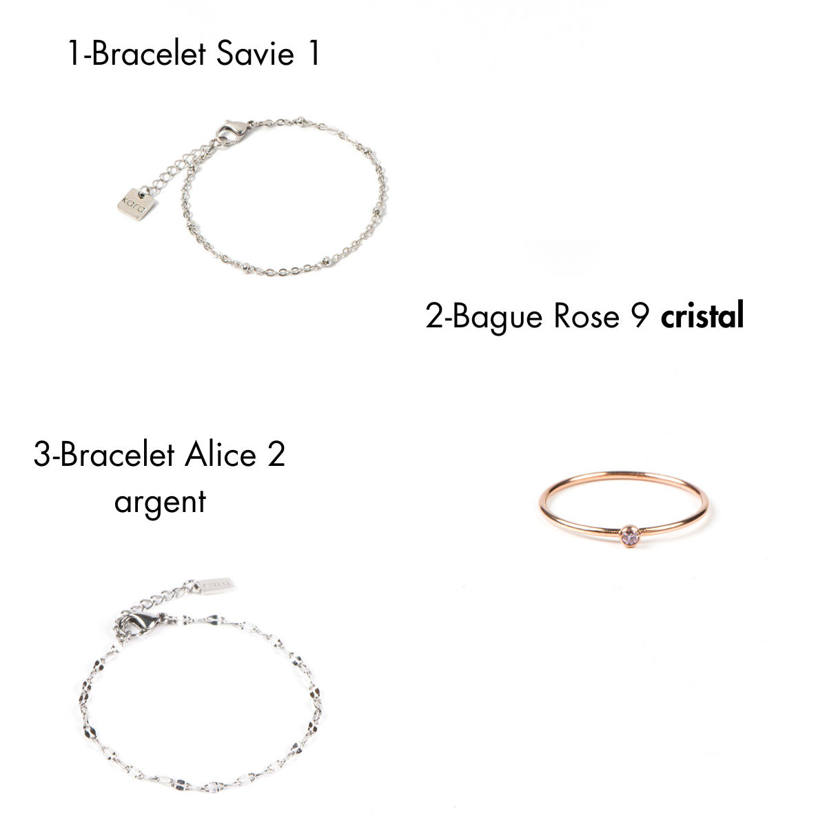 Image pour choix de bijou caché dans la chandelle La Boréale - bracelets inox et bague or rose