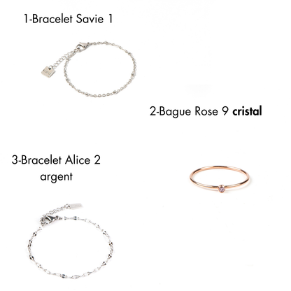 Image pour choix de bijou caché dans la chandelle La Boréale - bracelets inox et bague or rose