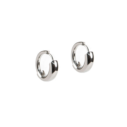 Boucles d'oreilles basiques anneaux larges au devant en acier inoxydable Alice 2 argent-1