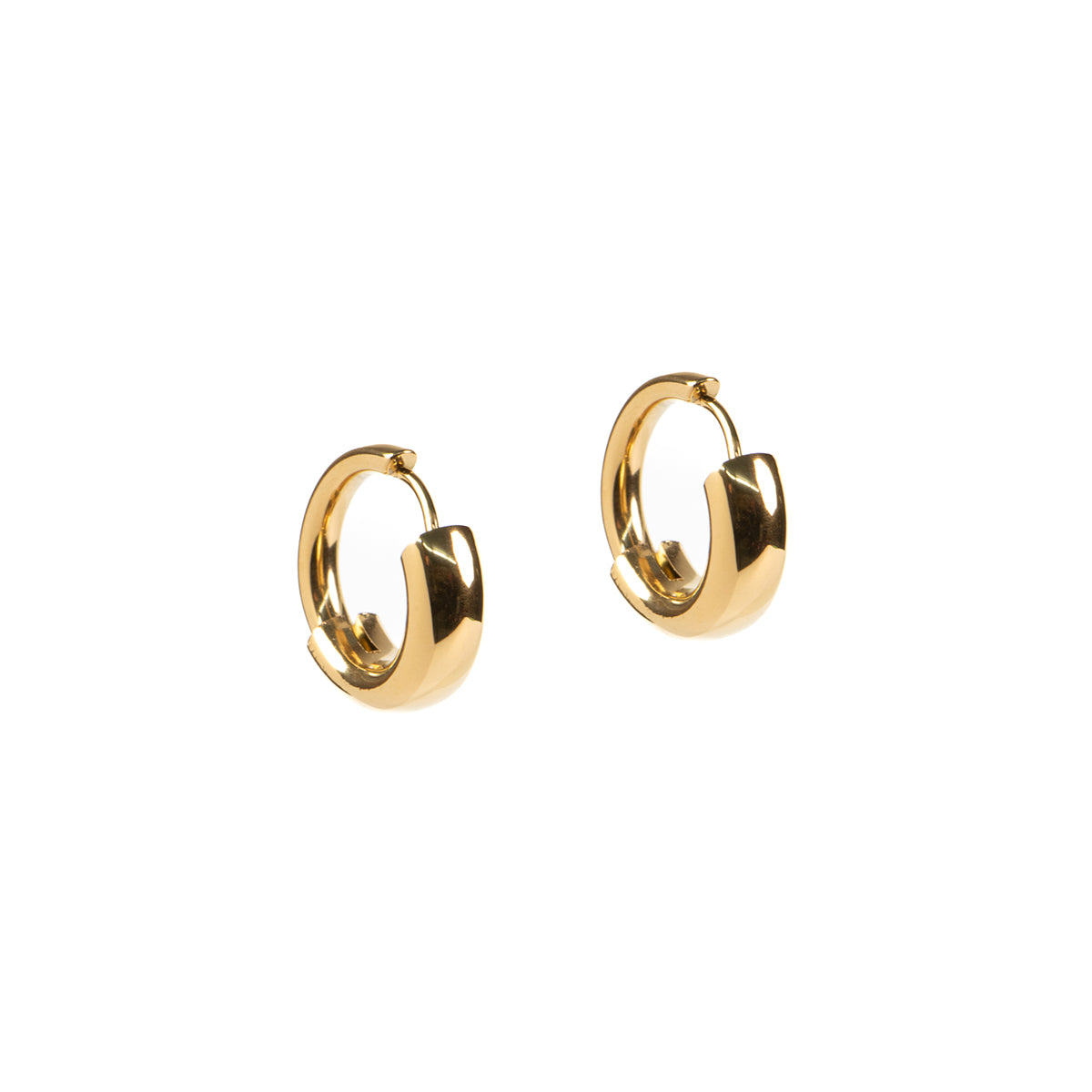 Boucles d'oreilles basiques anneaux larges au devant en acier inoxydable or Alice 2 or-1