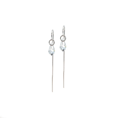 Boucles d'oreilles chaîne à enfiler en argent sterling .925 avec cristal - Alyssa 2-1