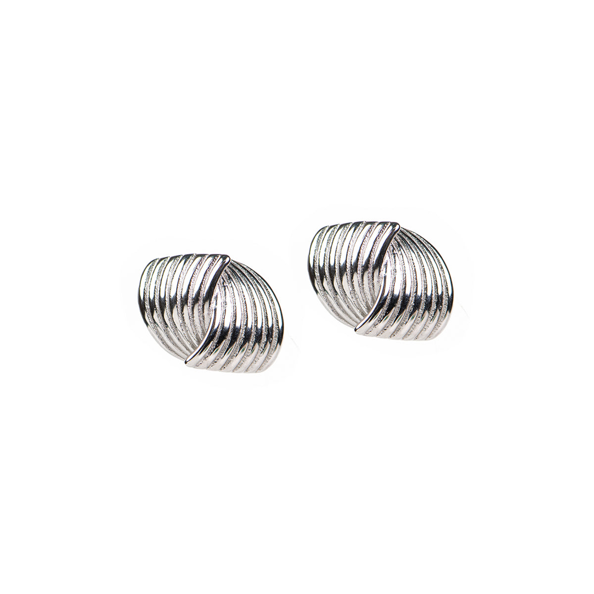 Boucles d'oreilles directement sur l'oreille acier inoxydable vintage chic glamour - Diana 4 argent-1