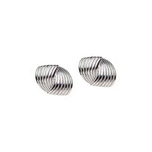 Boucles d'oreilles directement sur l'oreille acier inoxydable vintage chic glamour - Diana 4 argent-1