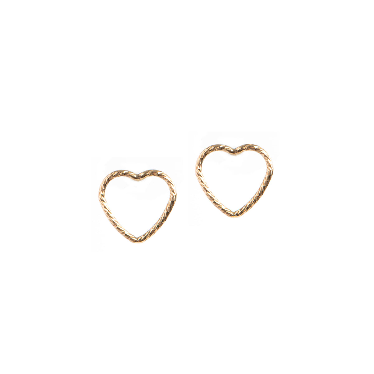 Boucles d'oreilles directement sur l'oreille coeur sparkle en or rempli 14K Elsa 7 -1