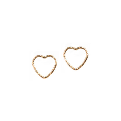 Boucles d'oreilles directement sur l'oreille coeur sparkle en or rempli 14K Elsa 7 -1
