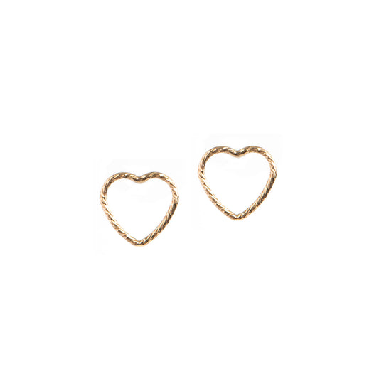 Boucles d'oreilles directement sur l'oreille coeur sparkle en or rempli 14K Elsa 7 -1