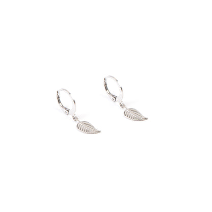 Boucles d'oreilles acier inoxydable dormeuses avec feuilles Florence 7-2