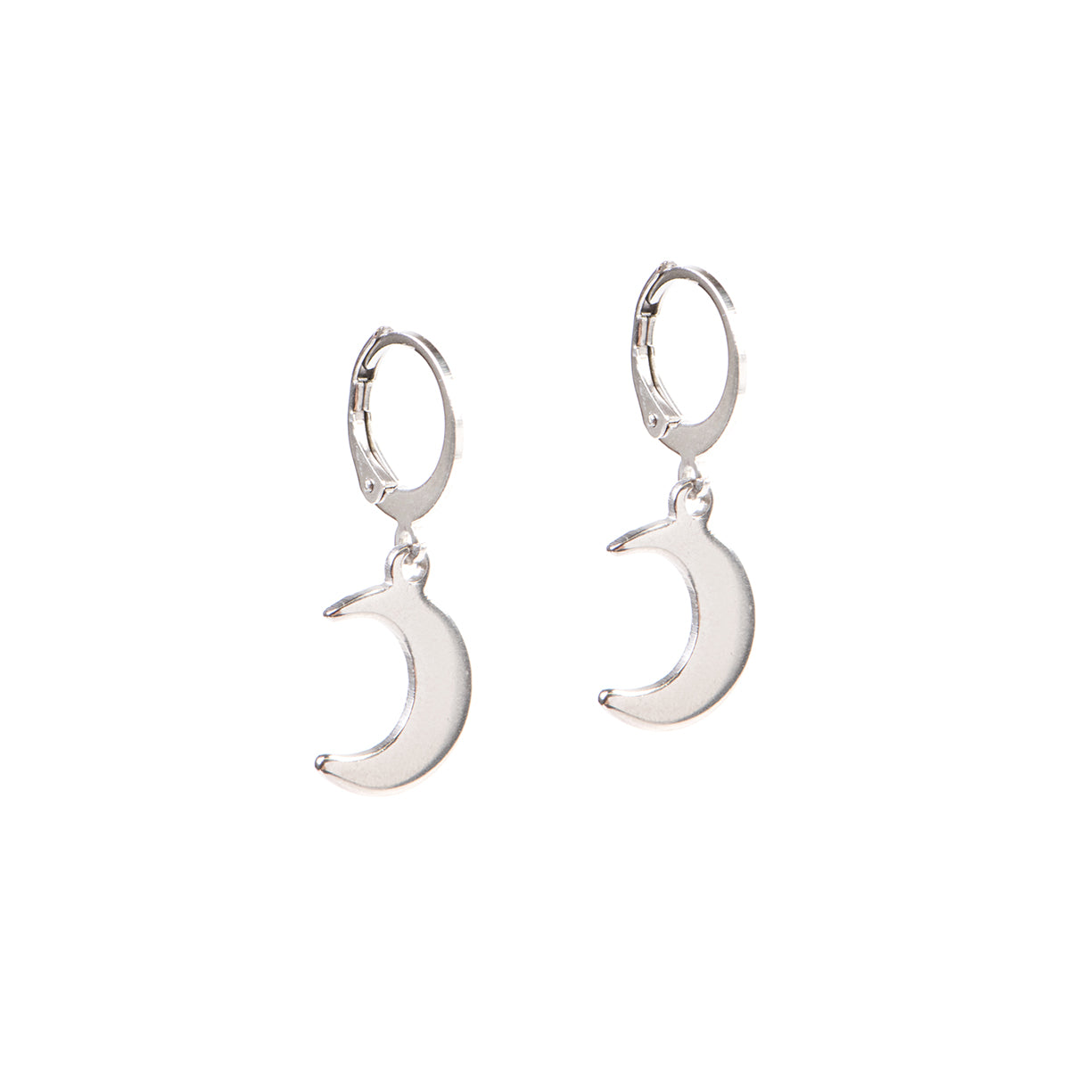 Boucles d'oreilles acier inoxydable dormeuses avec lunes Florence 8 -1
