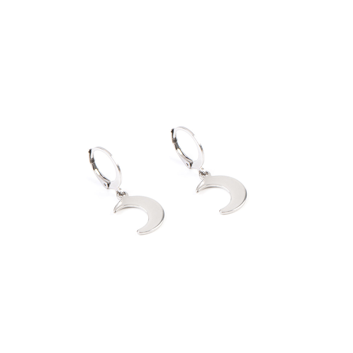 Boucles d'oreilles acier inoxydable dormeuses avec lunes Florence 8 -2