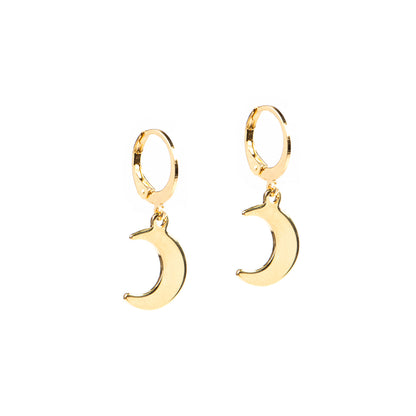 Boucles d'oreilles acier inoxydable or dormeuses avec lunes Florence 8 -1