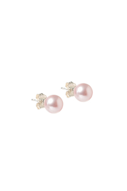 Boucles d'oreilles directement sur l'oreille en argent sterling .925 avec perles roses Grace 1-1