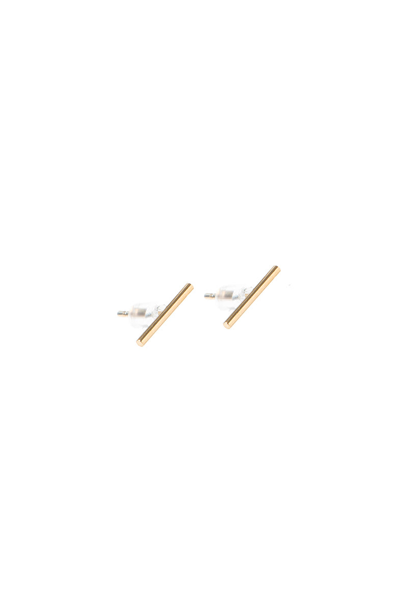 Boucles d'oreilles minimalistes mini barres 10 mm or rempli 14 Grace 5-1