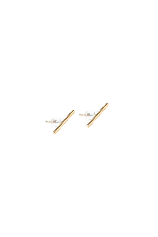 Boucles d'oreilles minimalistes mini barres 10 mm or rempli 14 Grace 5-1