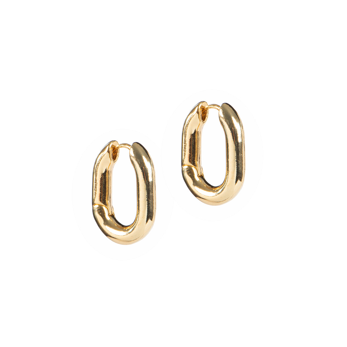 Boucles d'oreilles anneaux épais ovales placage or Keira 14 - Les essentiels-1