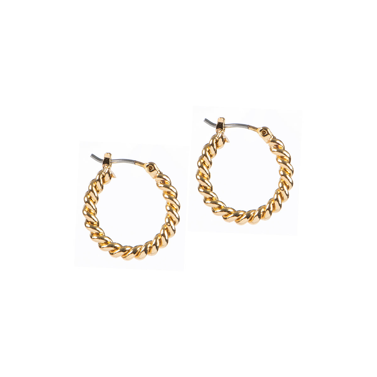 Boucles d'oreilles anneaux torsadés placage or 14K Keira 17 - Kara Bijoux-2