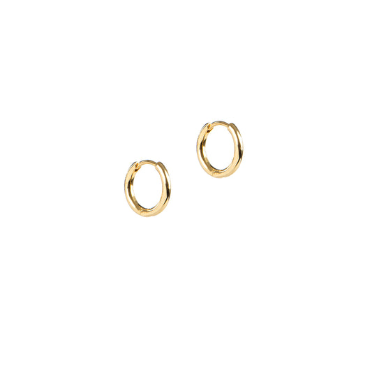 Boucles d'oreilles mini anneaux lisses placage or - les essentiels - Keira 6-1