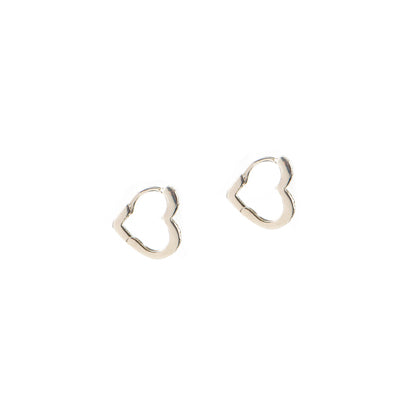 Boucles d'oreilles huggies fermées en forme de coeur avec zircons en argent sterling Lovely 3-2