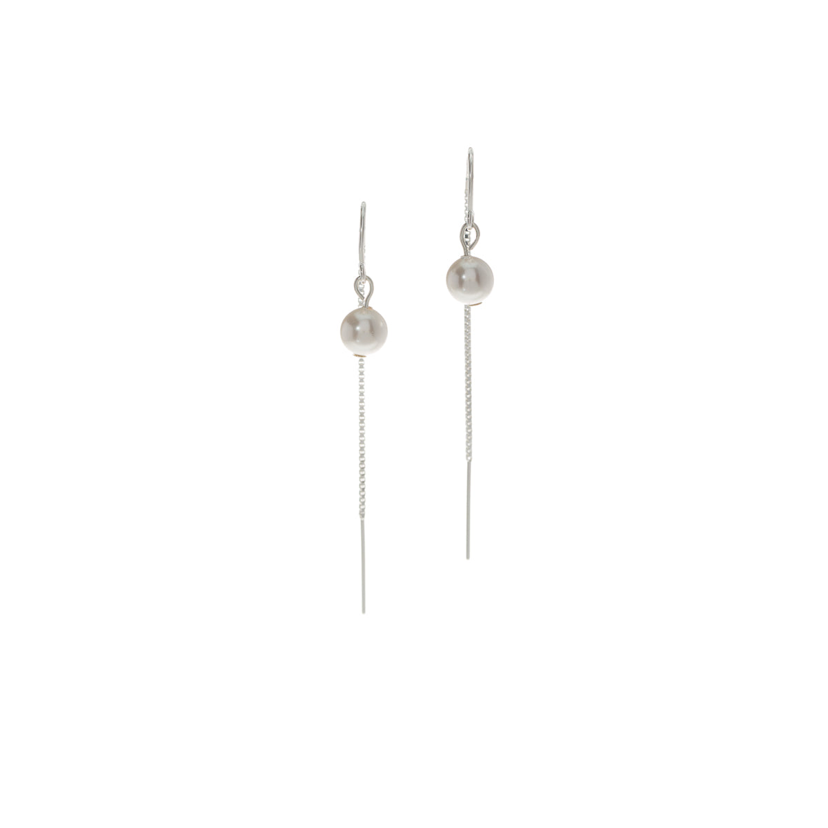 Boucles d'oreilles chaîne à enfiler en argent sterling .925 avec perles - Megan 6-1