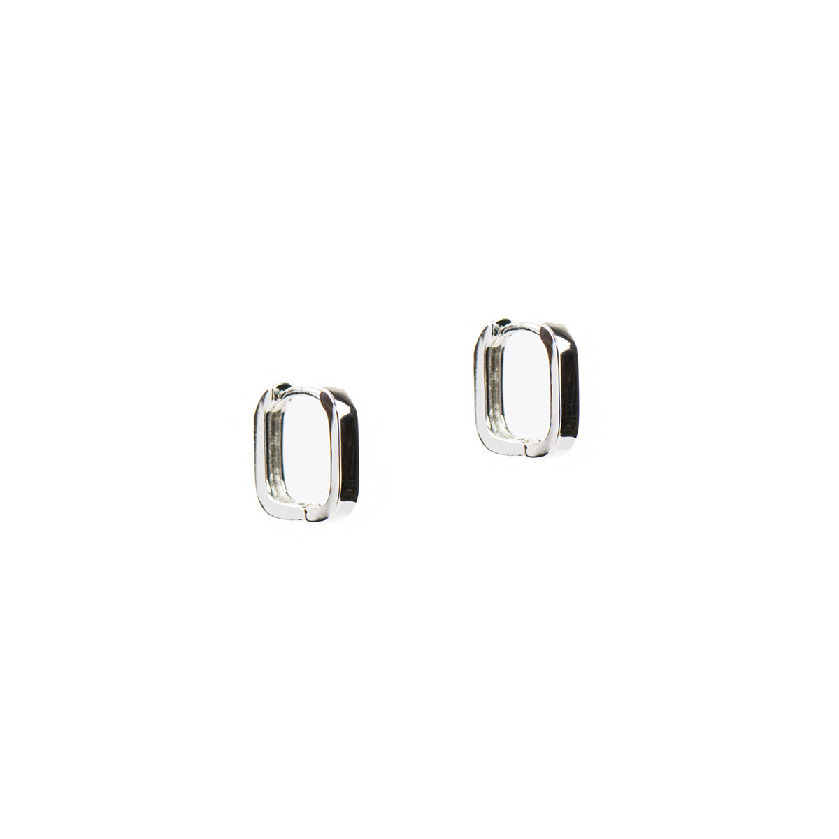 Boucles d'oreilles anneaux carrés lisses placage argent Raphaëlle 2 argent-1