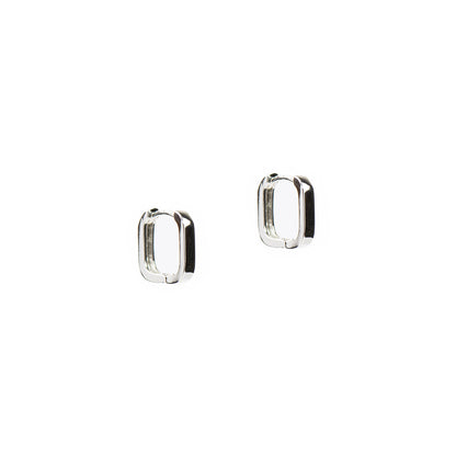 Boucles d'oreilles anneaux carrés lisses placage argent Raphaëlle 2 argent-1