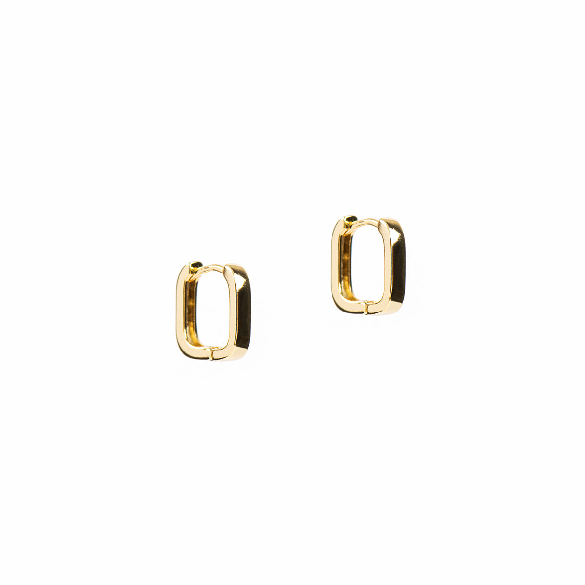 Boucles d'oreilles anneaux carrés lisses placage or 14K Raphaëlle 2 or-1