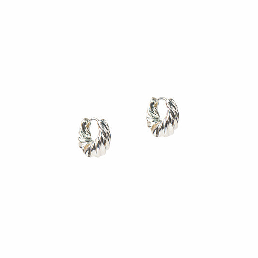Boucles d'oreilles anneaux plaqués argent tosadés et élargis - Raphaëlle 5 argent-1
