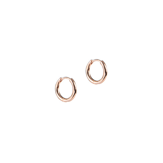 Boucles d'oreilles mini anneaux lisses placage or rose Keira 7 - Les essentiels-1