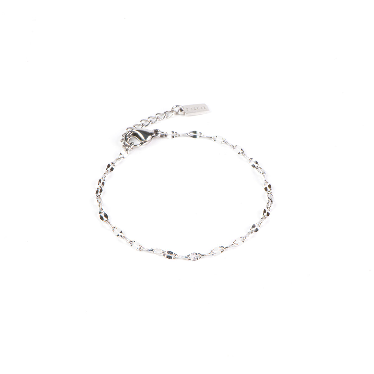 Bracelet délicat chaîne acier inoxydable design lèvres classique urbain - Alice 2 argent